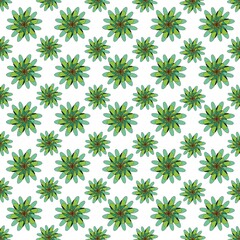 Green floral pattern and background.