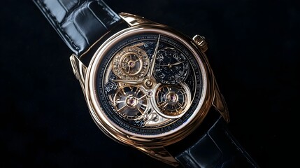 Mesmerizing Luxury Watch Mechanism Showcased in Dramatic Chiaroscuro Lighting