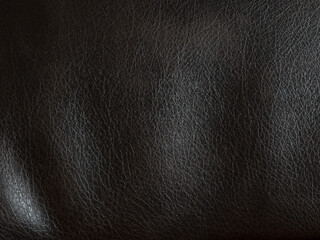 Black leather texture background has a vintage rough texture.