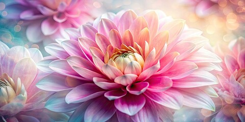 Obraz premium Abstract Double Exposure of Vibrant Pink Flower Petal Texture | Soft Natural Hues in Botanical Macro Photography | Nature's Artistic Patterns and Textures Exploration