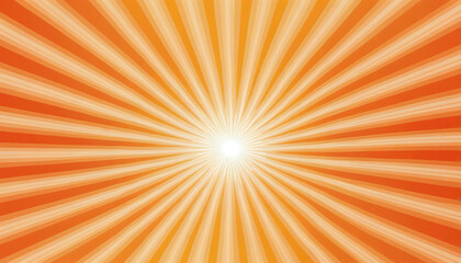 Obraz premium Abstract sunburst pattern with rays in warm tones like orange, yellow, and peach, radiating outward.
