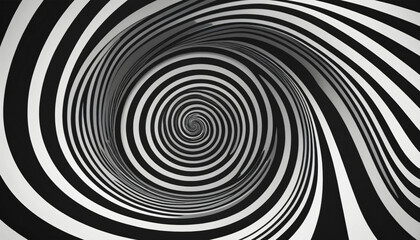 Obraz premium Black and white swirling lines forming optical illusions, creating a dynamic and mesmerizing effect