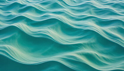 Fototapeta premium Soft, wavy lines in shades of green and blue, creating an underwater, serene aesthetic