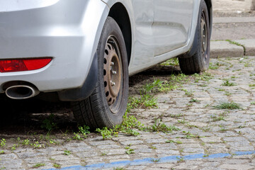 
parking the car for a long time on a paved road