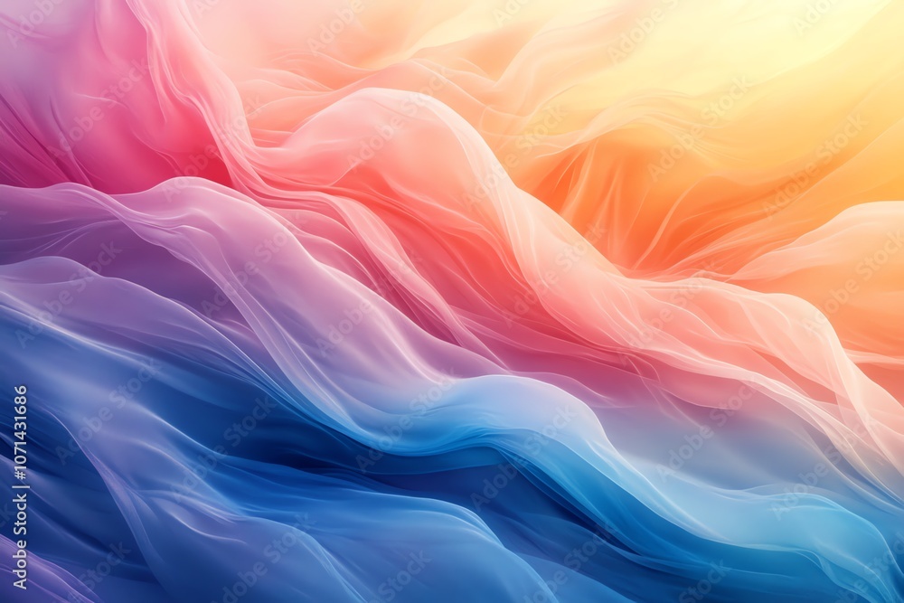 Poster abstract colorful wavy background with a gradient from blue to yellow.