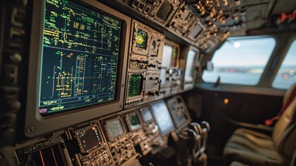 Obraz premium Next-generation digital radar system on a military plane, designed for enhanced accuracy and tracking.