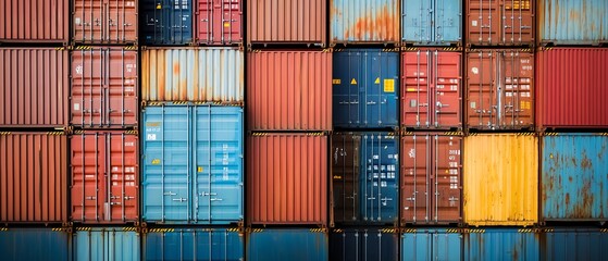 Shipping containers stack efficiently to optimize storage space