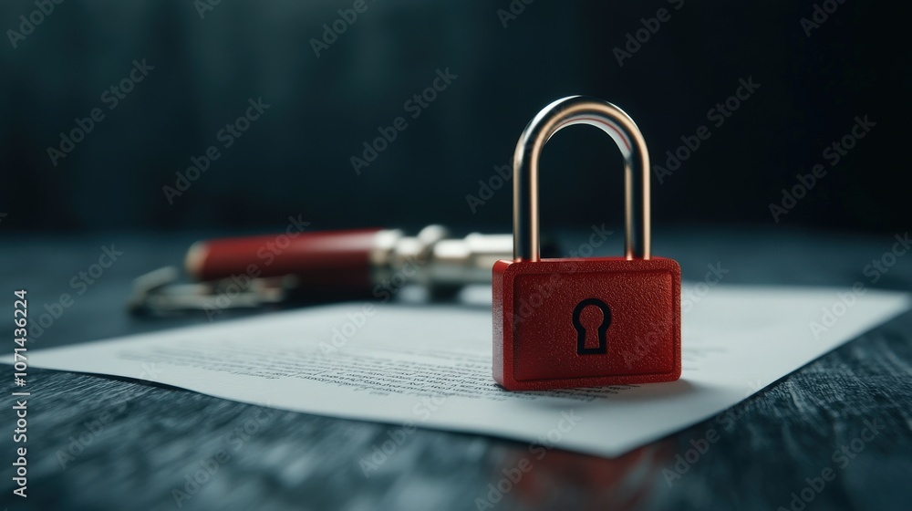 Poster Secure your documents with a reliable lock to ensure privacy