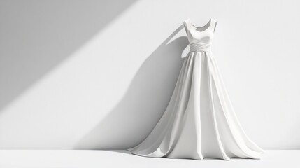 Plus-size wedding dress with a flattering silhouette, displayed on a clean white background