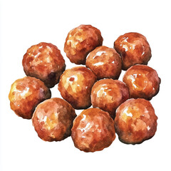 Meatball watercolor clipart illustration