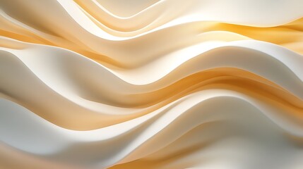 Obraz premium Abstract Wavy Pattern in Cream and Yellow Tones