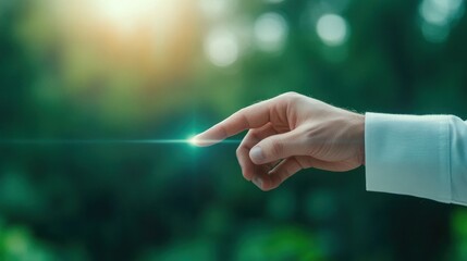 Explore the fascinating connection between human touch and nature through a gentle hand gesture