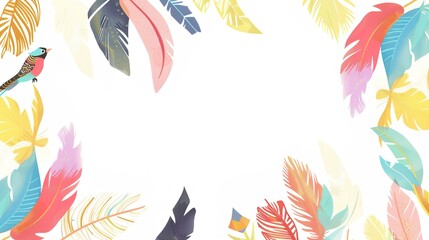 Obraz premium Feather Border - an elegant and delicate visual. The feather border adds a touch of softness and grace, creating a charming and refined scene.