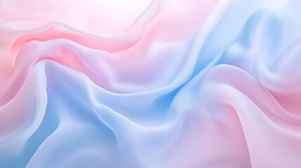Fototapeta premium Simple wave shape in pastel colors, with a soft pink-blue gradient flowing over a white background