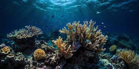 Obraz premium underwater life, coral life, created by Generative AI