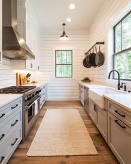 Modern Kitchen with Stylish Cabinets and Natural Light