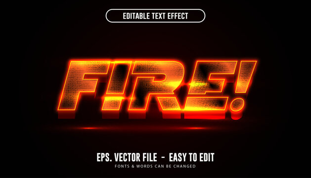 Editable text effect 3d burning fire