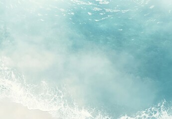 Fototapeta premium Serene Beach Scene with Soft Waves Lapping Shore