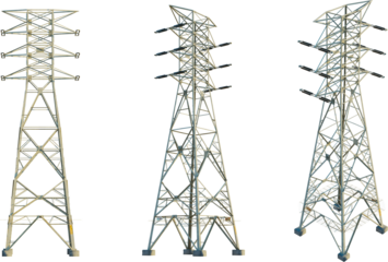 High voltage electricity tower cutout png 4k isolate