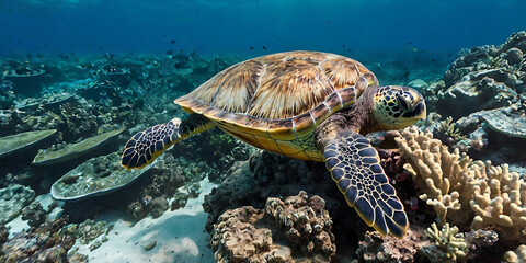 Obraz premium underwater life, coral life, created by Generative AI