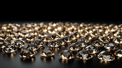 A brilliant display of radiant diamonds shimmering on a black backdrop, capturing opulence and beauty while reflecting the stark contrast with the complex history of the blood diamond trade