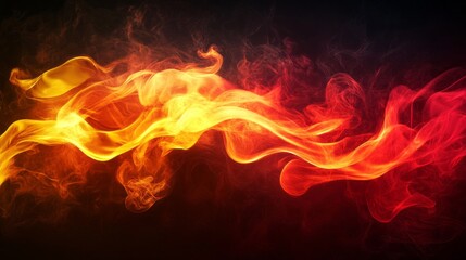 Fototapeta premium A long red and yellow flame with smoke trailing behind it