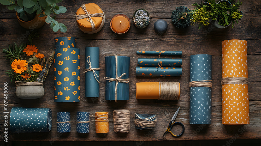 Poster Create beautiful gift wrap designs with unique patterns and colors
