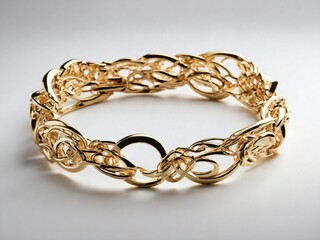 Gold Bracelet with Soft Shadow on White