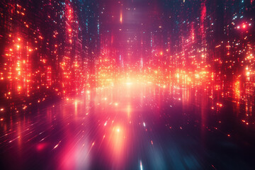 Obraz premium abstract blurred bright colorful neon background, city lights, sparks, movement