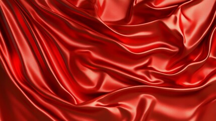 Obraz premium Red Silk Fabric Drape Smooth Satin Texture Elegant Background Luxury Material