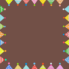  Hats party , Carnival party flags. ,pattern for kid , colorful party frame . pastel and glitter doodle elements. 