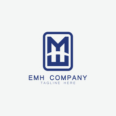 Obraz premium Letter EMH Monogram Logo Design. EMH Letter Initial Logo Design Template Vector Illustration 