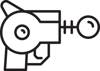 Futuristic Gun Icon Line Art