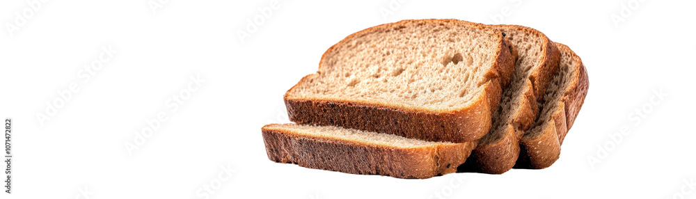 Poster a close up of a slice of bread with a few other slices of bread on top of it. transparent background
