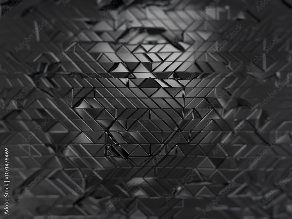 Leinwandbilder An abstract background with a repeating pattern of triangles and lines in black.