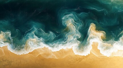 Obraz premium Explore the tranquil beauty of ocean waves and sandy shores