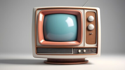 Vintage television set with retro design showcasing nostalgia in a modern space, highlighting style and aesthetics from the past. Generative AI