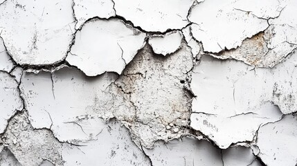 Fototapeta premium Cracked white paint on a wall.