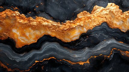 Obraz premium Black and white gold marble patterns surround marble texture, high-end stone carving art background
