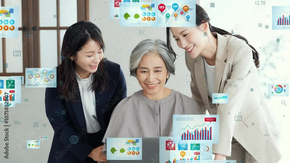 Aufkleber ビジネス、マーケティング、業績、企業、決算、経理、会計、ソフト、アプリ、笑顔、女性、チームワーク、グループ、事務、効率化、簡単、DX、デジタル、データ、グラフ、ペーパーレス、システム、オンライン、決済、確定申告、業務、管理、レポート、投資、資産運用、アドバイザー、サービス、SaaS、IT、ERP、API、ASP、情報、分析、統計、社長、導入、プレゼン、マネジメント、経営、戦略、成長、拡散、利益、人