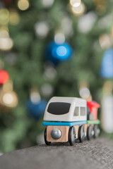 Christmas holiday time,Present gift idea for a toddler. Wooden train toy