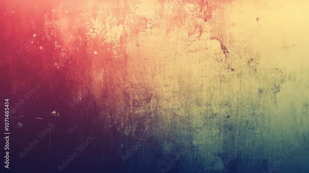Poster a colorful abstract background with a textured gradient of red, yellow, and blue.