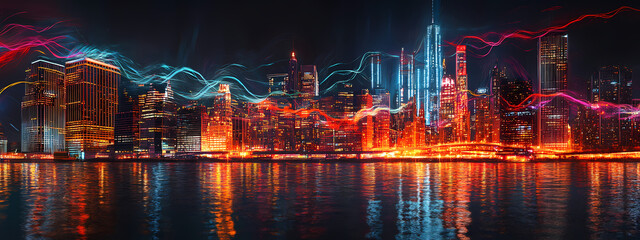 Fototapeta premium Urban Neon Pulse