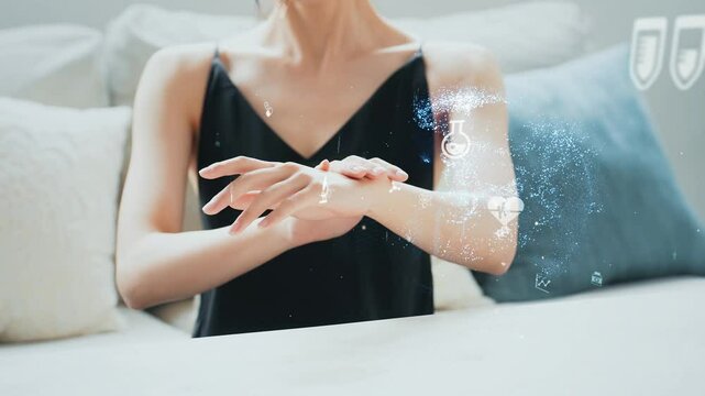 therapy, massage, essential oil, chemical, skin care, hand care, chemistry, technology, medicinal, pharmaceutical, medical, beauty, woman, moisturizing, collagen, ceramide, allergy, atopy, eucalyptus,