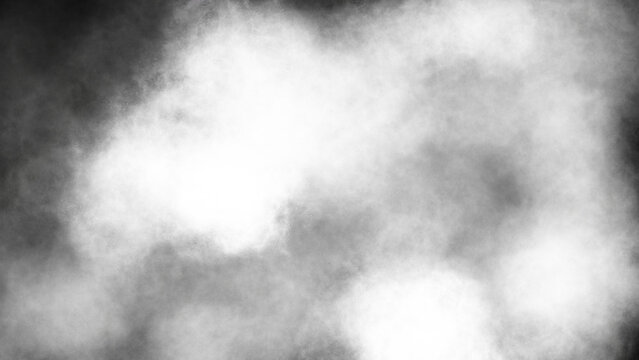 White and gray clouds against dark background.
