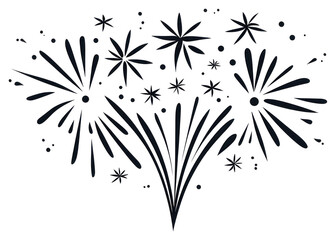 Obraz premium PNG Happy new year illustration black white.