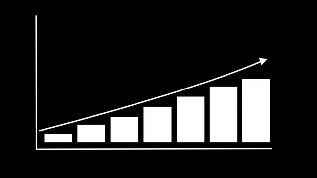 Business graph chart with upward trend animation. abstract business growth graph animation. arrow line and technology background animation. business increase graph animation.
