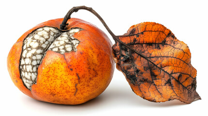 Photo Rotten Apple and Dry Leaf Decay