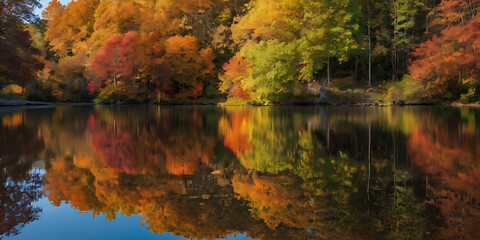 Fototapeta premium beautiful autumn landscapes, created by Generative AI