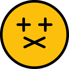 Obraz premium Mute Face Emoji Illustration